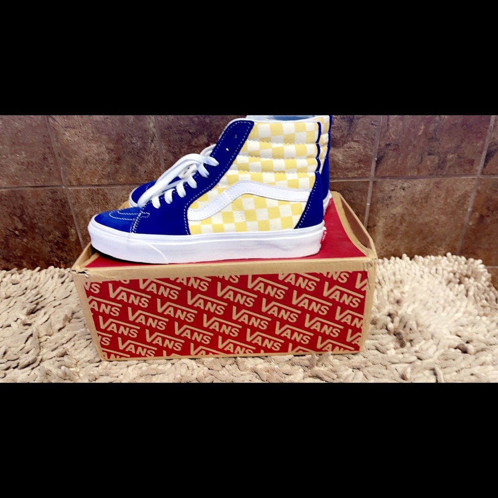 VANS SK8-HI 'BMX CHECKERBOARD' TRUE BLUE/YELLOW  VN0A38GEU8I